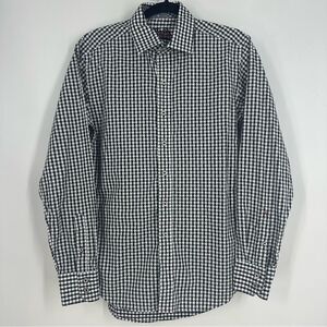 ROBERT GRAHAM Men’s Black and White Plaid Flip Cuff Button Down Sz S Classic Fit